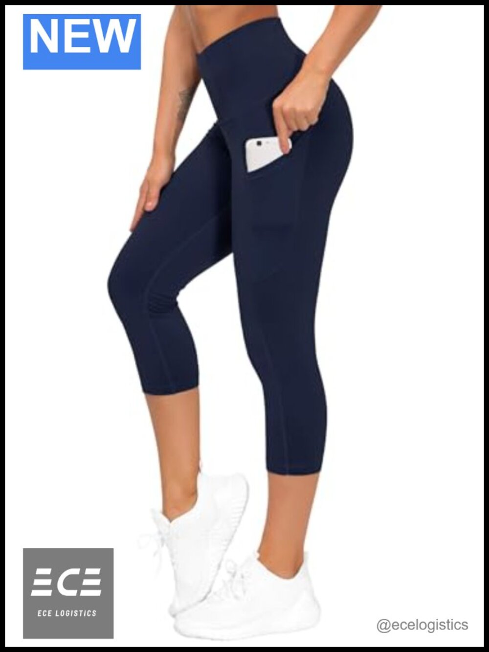 High Waist Capri Yoga Pants Tummy Control Workout Leggings with Pockets